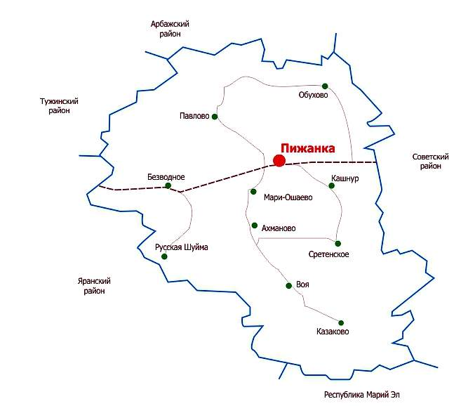 Карта арбажского района кировской области подробная с деревнями и дорогами