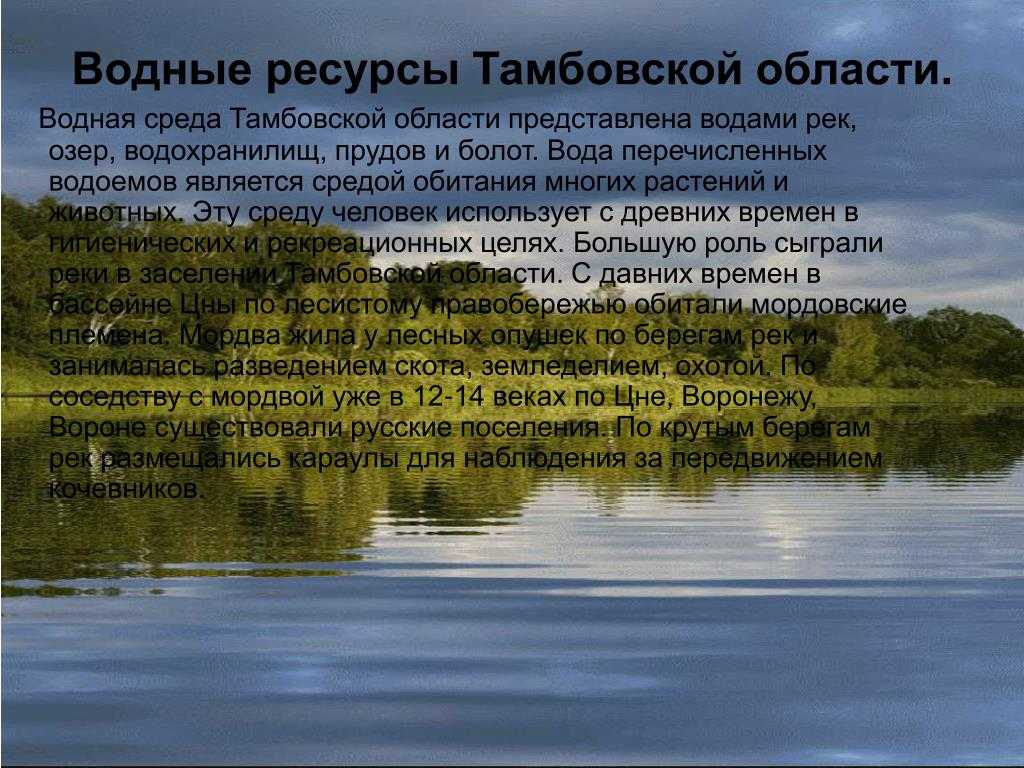 Реки озера информация. Реки и озера Тамбовской области. Водные богатства. Водные ресурсы озера. Водные объекты края.