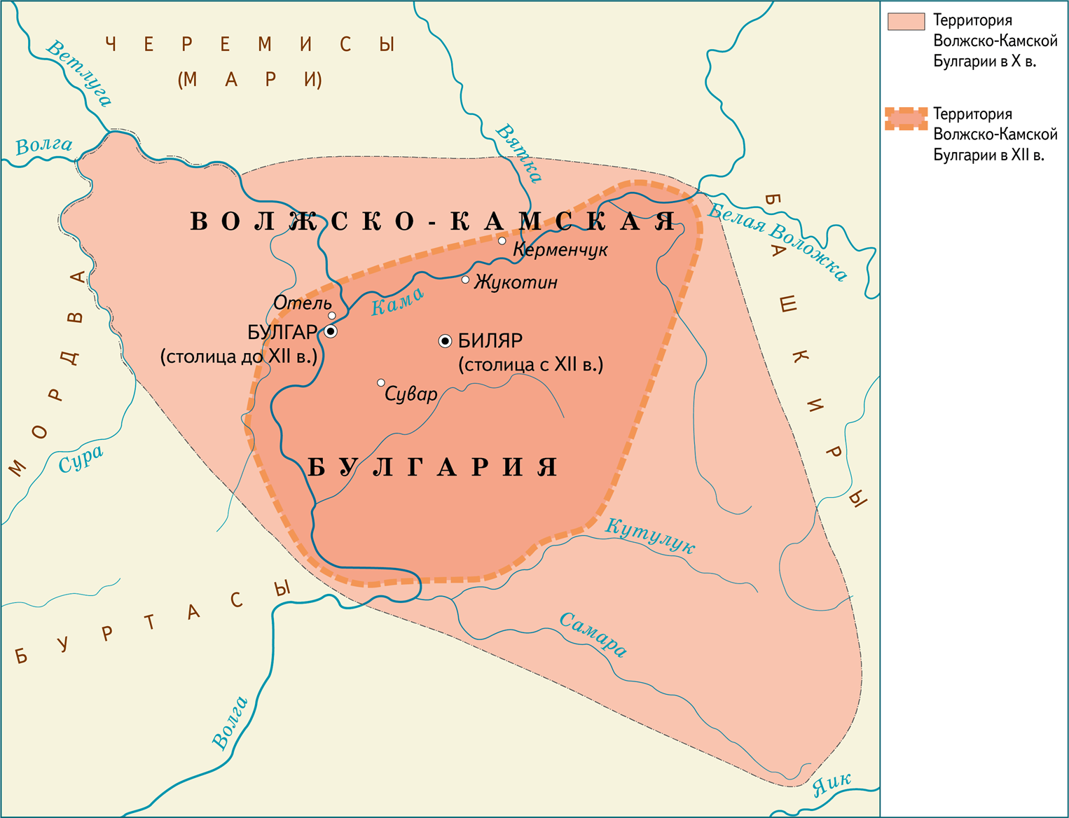 Г болгар где находится. Столица Волжской Булгарии город Булгар на карте. Границы Волжской Булгарии на современной карте. Карта Волжской Булгарии 13 века. Территория Волжской Булгарии на карте.