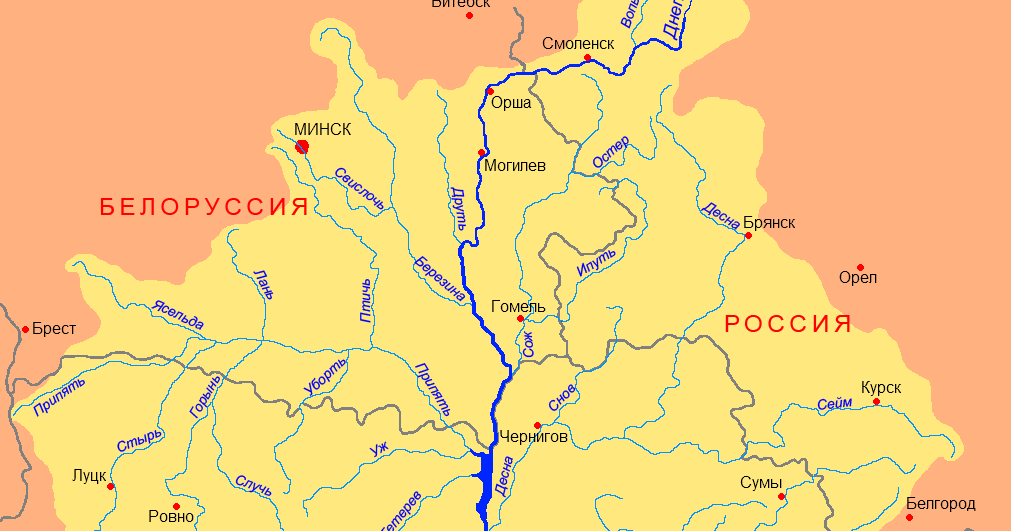 Река Днепр Исток и Устье на карте. Река Десна и Днепр на карте. Бассейн реки Днепр. Исток реки Днепр на карте.