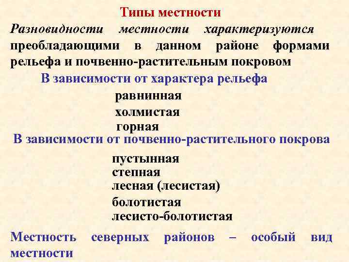 Местность это тсп. классификация типов местности по различным признакам — выживание в лесу