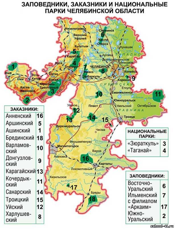 Покажите заповедники и национальные парки урала контурная карта